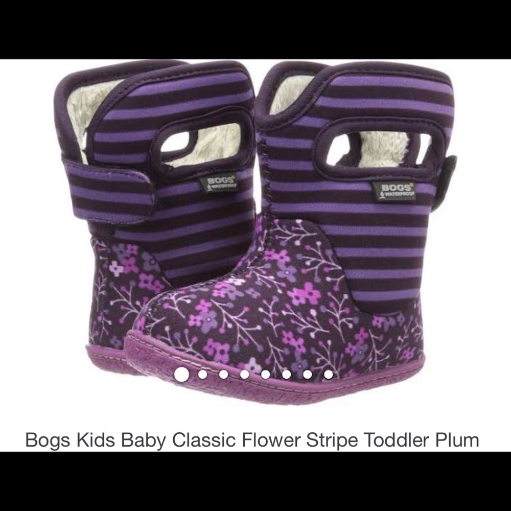 Baby Bogs - Classic Flower Striped - Plum - Sz 8